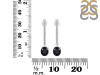 Black Tourmaline & White Topaz Hoop Earring BLS-RDE-1469.