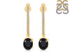 Black Tourmaline & White Topaz Hoop Earring BLS-RDE-1469.