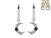 Black Tourmaline & White Topaz Hoop Earring BLS-RDE-1471.