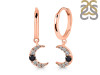 Black Tourmaline & White Topaz Hoop Earring BLS-RDE-1471.