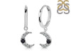 Black Tourmaline & White Topaz Hoop Earring BLS-RDE-1471.
