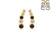Black Tourmaline & White Topaz Stud Earring BLS-RDE-1472.