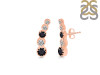 Black Tourmaline & White Topaz Stud Earring BLS-RDE-1472.