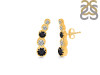 Black Tourmaline & White Topaz Stud Earring BLS-RDE-1472.
