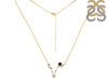 Pisces Zodiac Star Constellation Black Tourmaline & White Topaz Necklace BLS-RDN-387.