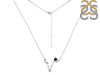 Pisces Zodiac Star Constellation Black Tourmaline & White Topaz Necklace BLS-RDN-387.