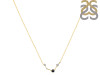 Aries Zodiac Star Constellation Black Tourmaline & White Topaz Necklace BLS-RDN-488.