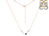 Aries Zodiac Star Constellation Black Tourmaline & White Topaz Necklace BLS-RDN-488.