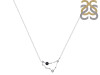 Capricorn Zodiac Star Constellation Black Tourmaline & White Topaz Necklace BLS-RDN-489.