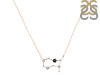 Gemini Zodiac Star Constellation Black Tourmaline & White Topaz Necklace BLS-RDN-490.