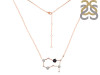Gemini Zodiac Star Constellation Black Tourmaline & White Topaz Necklace BLS-RDN-490.