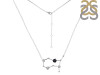 Gemini Zodiac Star Constellation Black Tourmaline & White Topaz Necklace BLS-RDN-490.