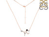 Virgo Zodiac Star Constellation Black Tourmaline & White Topaz Necklace BLS-RDN-491.