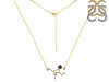 Virgo Zodiac Star Constellation Black Tourmaline & White Topaz Necklace BLS-RDN-491.
