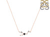 Taurus Zodiac Star Constellation Black Tourmaline & White Topaz Necklace BLS-RDN-492.