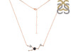 Taurus Zodiac Star Constellation Black Tourmaline & White Topaz Necklace BLS-RDN-492.