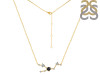 Taurus Zodiac Star Constellation Black Tourmaline & White Topaz Necklace BLS-RDN-492.