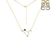 Leo Zodiac Star Constellation Black Tourmaline & White Topaz Necklace BLS-RDN-493.