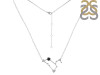 Leo Zodiac Star Constellation Black Tourmaline & White Topaz Necklace BLS-RDN-493.