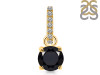 Black Tourmaline & White Topaz Pendant BLS-RDP-549-CZ-LOOP.