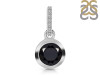 Black Tourmaline & White Topaz Pendant BLS-RDP-742-CZ-LOOP.