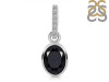 Black Tourmaline & White Topaz Pendant BLS-RDP-792-CZ-LOOP.