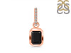 Black Tourmaline & White Topaz Pendant BLS-RDP-954-CZ-LOOP.