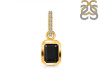 Black Tourmaline & White Topaz Pendant BLS-RDP-954-CZ-LOOP.