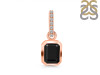Black Tourmaline & White Topaz Pendant BLS-RDP-955-CZ-LOOP.