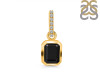 Black Tourmaline & White Topaz Pendant BLS-RDP-955-CZ-LOOP.