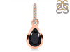 Black Tourmaline & White Topaz Pendant BLS-RDP-956-CZ-LOOP.