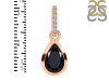 Black Tourmaline & White Topaz Pendant BLS-RDP-956-CZ-LOOP.