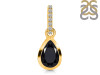 Black Tourmaline & White Topaz Pendant BLS-RDP-956-CZ-LOOP.