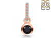 Black Tourmaline & White Topaz Pendant BLS-RDP-957-CZ-LOOP.