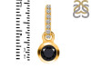 Black Tourmaline & White Topaz Pendant BLS-RDP-957-CZ-LOOP.