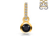 Black Tourmaline & White Topaz Pendant BLS-RDP-957-CZ-LOOP.