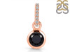 Black Tourmaline & White Topaz Pendant BLS-RDP-958-CZ-LOOP.