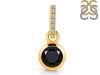 Black Tourmaline & White Topaz Pendant BLS-RDP-958-CZ-LOOP.