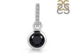 Black Tourmaline & White Topaz Pendant BLS-RDP-958-CZ-LOOP.