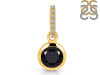Black Tourmaline & White Topaz Pendant BLS-RDP-959-CZ-LOOP.