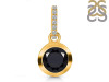 Black Tourmaline & White Topaz Pendant BLS-RDP-992-CZ-LOOP.