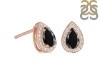 Black Tourmaline & White Topaz Stud Earring BLS-RE-52.