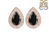 Black Tourmaline & White Topaz Stud Earring BLS-RE-52.