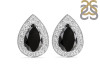 Black Tourmaline & White Topaz Stud Earring BLS-RE-52.