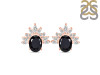 Black Tourmaline & White Topaz Stud Earring BLS-RE-71.