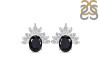 Black Tourmaline & White Topaz Stud Earring BLS-RE-71.