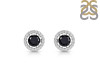 Black Tourmaline & White Topaz Stud Earring BLS-RDE-985.