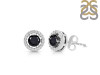 Black Tourmaline & White Topaz Stud Earring BLS-RDE-985.