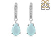 Blue Chalcedony & White Topaz Hoop Earring BLX-RDE-1223.