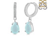 Blue Chalcedony & White Topaz Hoop Earring BLX-RDE-1223.
